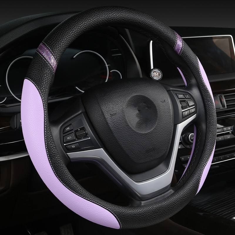 M4 SWC-1201 PU Leather Car Steering Wheel Cover - Universal Fit for Most Vehicles